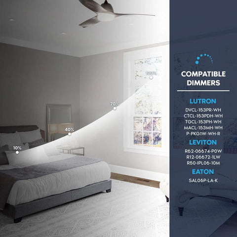 Image showing dimming levels for 4 Inch Canless LED Recessed Lights With A Slick Flush Trim And Snug Ceiling Fit, 5CCT Adjustable Warm To Cool Glow.