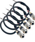 5 Pack 3.5Mm Stereo Audio Jack Connectors Panel Mount Replacement Cables For Headsets with black wire and metal connectors