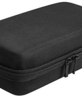 Heavy Duty Hard Shell Travel Case Designed For Tesla J1772 EV To J1772 Charging Adapter, rugged black exterior with zipper.