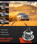 Car driving in desert, showcasing Rear Wheel Hub and Bearing Assembly ABS Single Unit 5-Lug Compatible: Chevrolet Malibu, Cadillac DTS models.