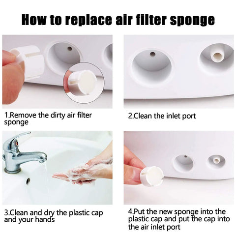 Instructions for replacing Nebulizer Filter Replacement Round White Sponge Air Filters For Compressor System Accessories 48 Pack