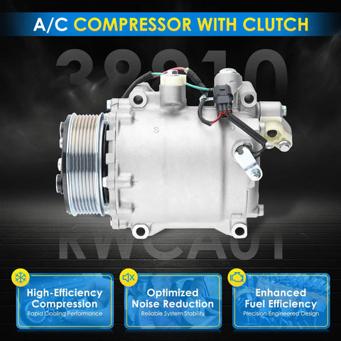 Grab This Straight Shooter Air Conditioning Compressor Swap For Honda Crv Civic Ilx Rdx 2.4L 2007 To 2015 Oem Fit 38810RWCA03 4920U1 with clutch and connections.