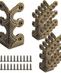 Top Shelf Solid Brass Baseboard Corner Guards For Walls And Skirting Boards, Vintage Bronze Edge Protectors For Furniture And Door Frames with screws.