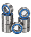 HiPicco MR104-2RS deep groove ball bearing set, 4mm x 10mm x 4mm, chrome steel with blue rubber seals