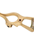 Close-up of Beefy Heavy Duty Brass Ground Clamp for Earth Electrode Holder, showing premium conductivity and oxidation resistance material.