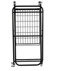 Verona Collapsible Laundry Cart with Removable Canvas Basket Large Black Heavy Duty Steel Construction Folded View