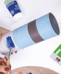 Painting a cardboard tube with blue paint; Gold Metallic Water Based Alkyd Paint Matte Finish 100 Ml Weatherproof After 24 Hours