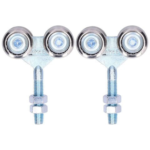 2 Pcs Door Roller Set With Double Wheel Pulley For Glass Barn Doors And Sliding Track Doors, 35mm Diameter