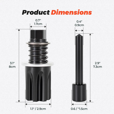 Beefy Engine Timing Tool With JDE81-4 Locking Pin For Fuel Pump Timing, Alloy Steel Build For Long Lasting Precision, Easy Pin Insertion And Secure Lock, Pro Grade Diesel Engine TDC Tool For Quick, Reliable Service. dimensions diagram with pin