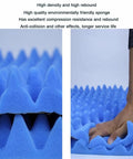 Self Adhesive Soundproof Foam Panels Tame Room Echo With This High Density Egg Crate Acoustic Padding Roll showing texture and density.