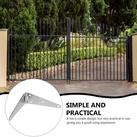 4 Pack Heavy Duty Gate Hinges for wood fence and outdoor doors, galvanized iron 100mm 4 inch rugged outdoor hardware.