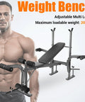 4 In 1 Weight Bench Set With Preacher Curl Pad And Leg Developer For Home Gym Full Body Training Adjustable Standard Bench