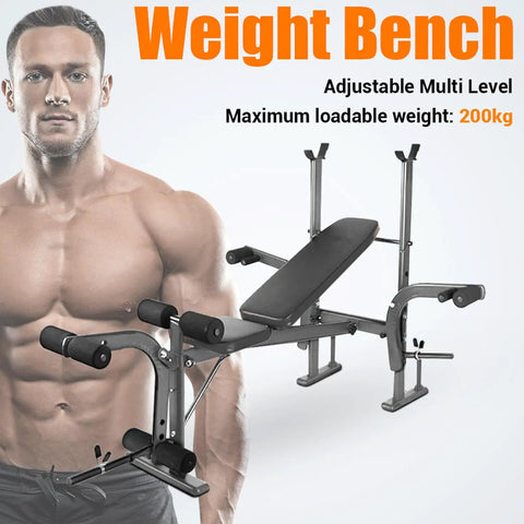 4 In 1 Weight Bench Set With Preacher Curl Pad And Leg Developer For Home Gym Full Body Training Adjustable Standard Bench