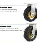 8 Inch Ball Bearing Pneumatic Wheels Swivel Castors With Rugged Rubber Tread for Workbenches