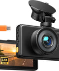 2.5K Dash Cam With 3 Inch IPS Display, Crystal Clear 1440P QHD Video, 170 Degree Wide Angle, Night Vision, WDR, Loop Recording