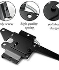 Self Locking Gate Latch Heavy Duty Automatic Post Mount Lock For Fences And Gates, Weatherproof Steel Yard Gate Hardware For Garden Barn Farm Outdoor Fences Black black steel gate latch with spring and mounting holes