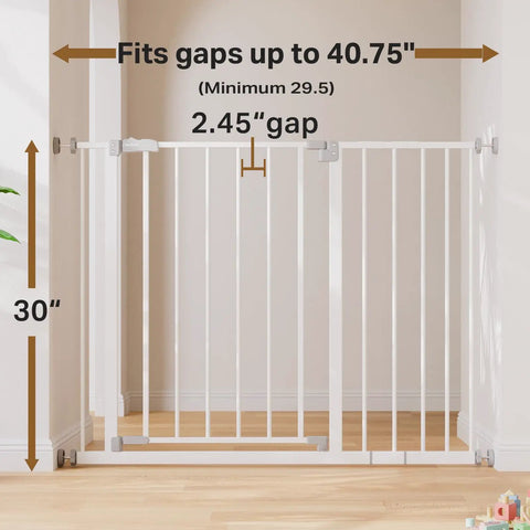 Extra Tall Walk Through Baby Gate For Stairs And Doorways 29 To 39.6 Inches Adjustable Width And 36 Inch Height No Drill Wall Protected