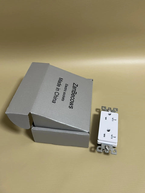 Kickass Heavy Duty 20 Amp Decorator Wall Outlet Socket with packaging, designed for residential and commercial use.