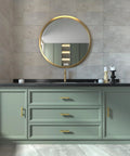 20 Pack Gold Cabinet Handles And Drawer Pulls In Brushed Brass Finish For Kitchen Cupboards And Dressers on green vanity