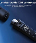 Pro Grade Wireless Microphone System 2.4GHz transmitter with XLR connector, compact design for dynamic mic compatibility