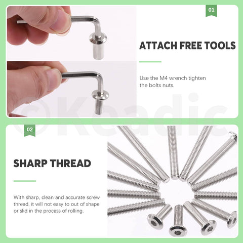 25 Pc M6 X 75mm Socket Cap Bolts And Barrel Nuts Kit With Hex Wrench for Furniture Assembly Demonstration