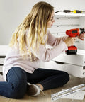 Person installing 17mm Wide Two Way Drawer Slide Rail 342mm Length, Cabinet Miniature Steel Ball Bearing Slides, in furniture unit.