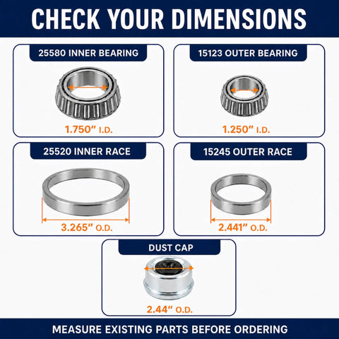 Road Warrior Four Wheel Trailer Bearing Kit For 5200 To 6000 Pound Axles Features No Sweat Swap Design With Tough 25580 Inner And 15123 Outer Seals For Reliable Daily Hauls