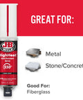High Heat Epoxy Syringe Twin Pack 25ml Each Dark Grey That Delivers A Tough-As-Nails Bond Up To 550 F, shown for metal use