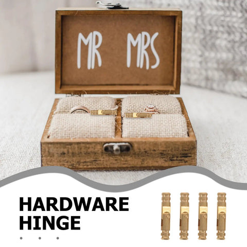 Brass Hidden Hinges For Jewelry Boxes And Wooden Cabinet Doors, 25 Piece Concealed Barrel Hinges With Smooth Silent Opening