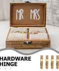 25 Piece Brass Invisible Barrel Hinge Set For Jewelry Boxes And Wooden Cabinets displayed in a wooden box