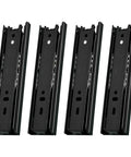 Premium Two Set Side Mount Drawer Slide Rails Six Inch Full Extension Ball Bearing Runners with smooth glide action in black.