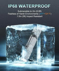 Pocket Sized AA Battery Powered Flashlight Tool 2.0 Panda White encased in ice demonstrating IPX-8 waterproof feature.