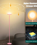 Dope Bright 40W LED Floor Lamp Torchiere With 4000 Lumens Stepless Dimming illuminating a room, showing wide illumination surface.