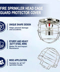 Heavy Duty Fire Sprinkler Head Guard Covers 8 Pack Compatible With One Half Recessed Ceiling And Sidewall Sprinklers solid steel protector cover for 1/2 inch heads.