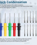 Automotive Oscilloscope Probe Kit With 20 To 1 Attenuator Back Probe Pins And 3M BNC To Banana Cable in various colors for diagnostics