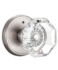 Crystal Glass Interior Door Knobs With Privacy Lock For Bathroom And Bedroom, Satin Nickel Finish, Easy Install, Sleek Modern Vibe