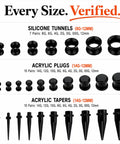 54 Piece Ear Gauge Stretching Kit For Beginners And Newbies With Jojoba Oil 14G To 12mm Starter Set Acrylic Tapers and Plugs