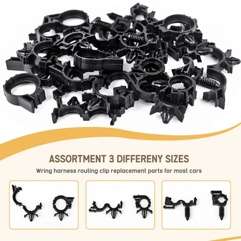 180 Piece Nylon Universal Cable Tie Buckle Set With Push Mount Zip Ties And Wire Loom Routing Clips assorted in different sizes