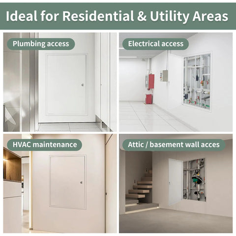 Top Grade Flush Mount Access Panel For Drywall Walls 24X36 Inch Hidden Steel Door Featuring No Sweat Setup And A Barely Visible Seam For Stress Free Home Repairs, showcasing plumbing and HVAC access.