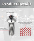 Heavy Duty Torx Titanium Alloy Bolts For Harley Derby Cover 5 Or 6 Hole Pattern Upgrades shown with T27 hex head and o-rings.