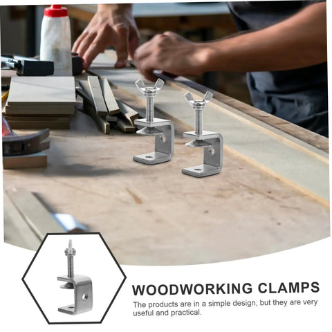 Two Pack Heavy Duty Clamps For Woodworking Quick And Secure C Clamps For Small To Large Materials Portable Opening Shaped Tool