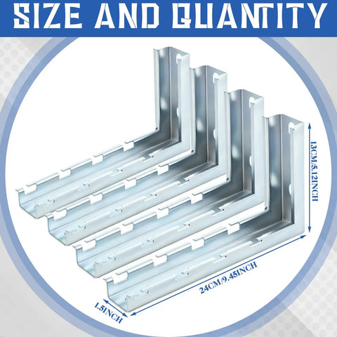 Heavy Duty 4 Pack L Brackets For Wire Mesh Cable Tray Wall Mount Zinc Plated Steel Rack Hardware Rock Solid Hold Dead Simple Cable Management No Hassle Setup Tight Fit