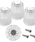 Shower Knob Replacement Kit 3 Piece Set For Price Pfister Bathtub Faucets 12 Point Broach Clear Acrylic Hot Cold Diverter Handles