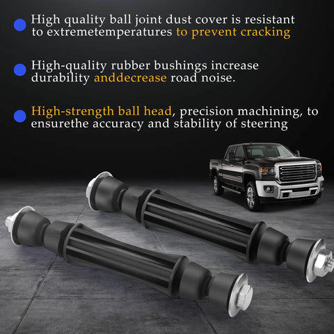 Front Sway Bar Link Stabilizer For 2007 Through 2016 Chevy Silverado 1500 Avalanche Tahoe Suburban GMC Sierra Yukon Cadillac Escalade End Link Replacement Heavy Duty Easy Install, pair