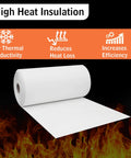 Ceramic fiber paper roll, 1/32 in thick, 24 in x 25 ft, white 2300F-rated high-temp insulation, non-asbestos