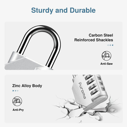 Two Pack 4 Digit Outdoor Waterproof Padlock For Locker Gym School Fence Toolbox Gate Case Hasp Storage Built Tough Zinc Alloy And Steel Lock With 10,000 Combinations