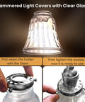 Ceiling Fan Light Covers Set Of 6 Beveled Glass Globes Replacement Shades installation steps with clear hammered glass shade