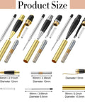 12 Pack Woodturning Pen Kit With Twist Ballpoint Refills Copper Turning Supplies with dimensions and components displayed