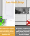 User-friendly Adhesive Toe Pull for Trash Cabinet Doors, showing compatibility with full overlay kitchen cabinets.