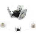 2-Pack LED Garage Lights With Adjustable Trilights, 6500 Lumens, E26/E27 Base, 60W LED Replacement parts shown